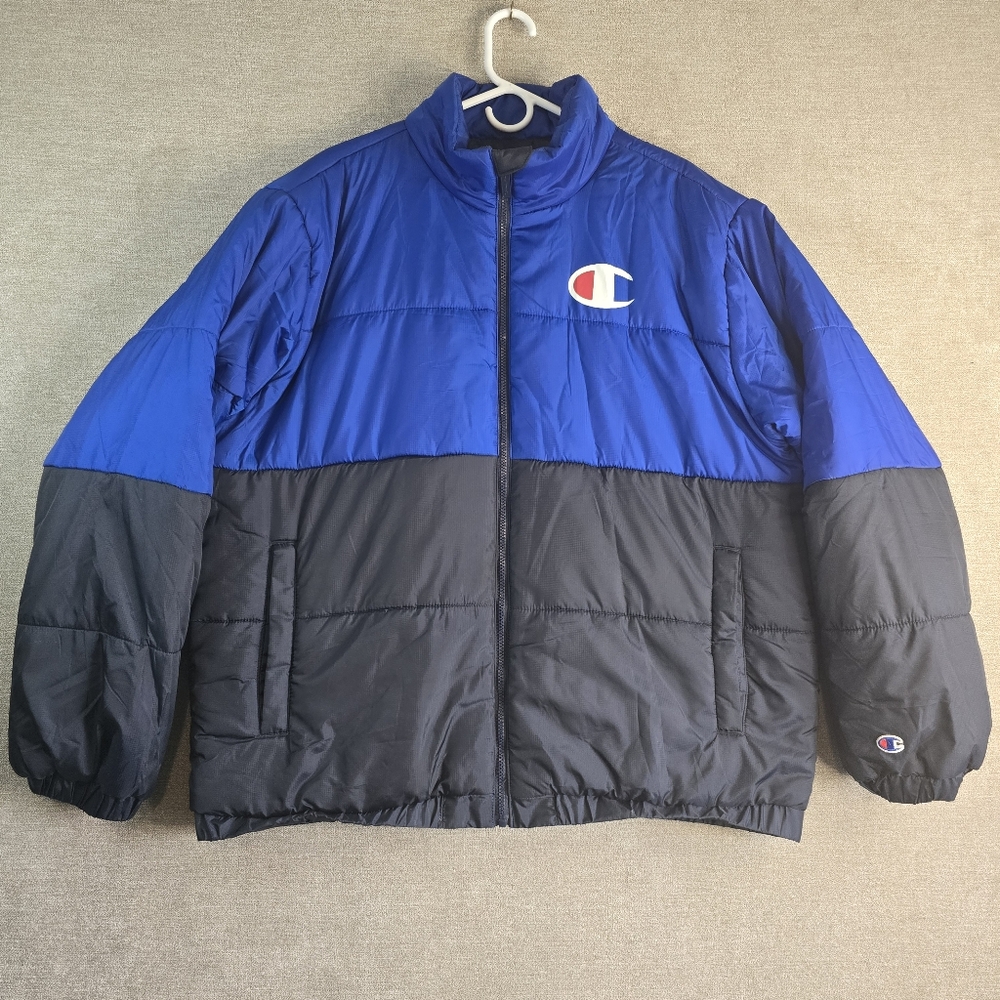Champion Puffer Jacket Mens XL Stadium  Extra Large Insulated Color Block